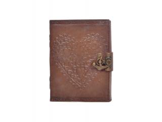 Handmade Charcoal Antique Love  Embossed Leather note book journal handmade book Embossed Note Book Diary